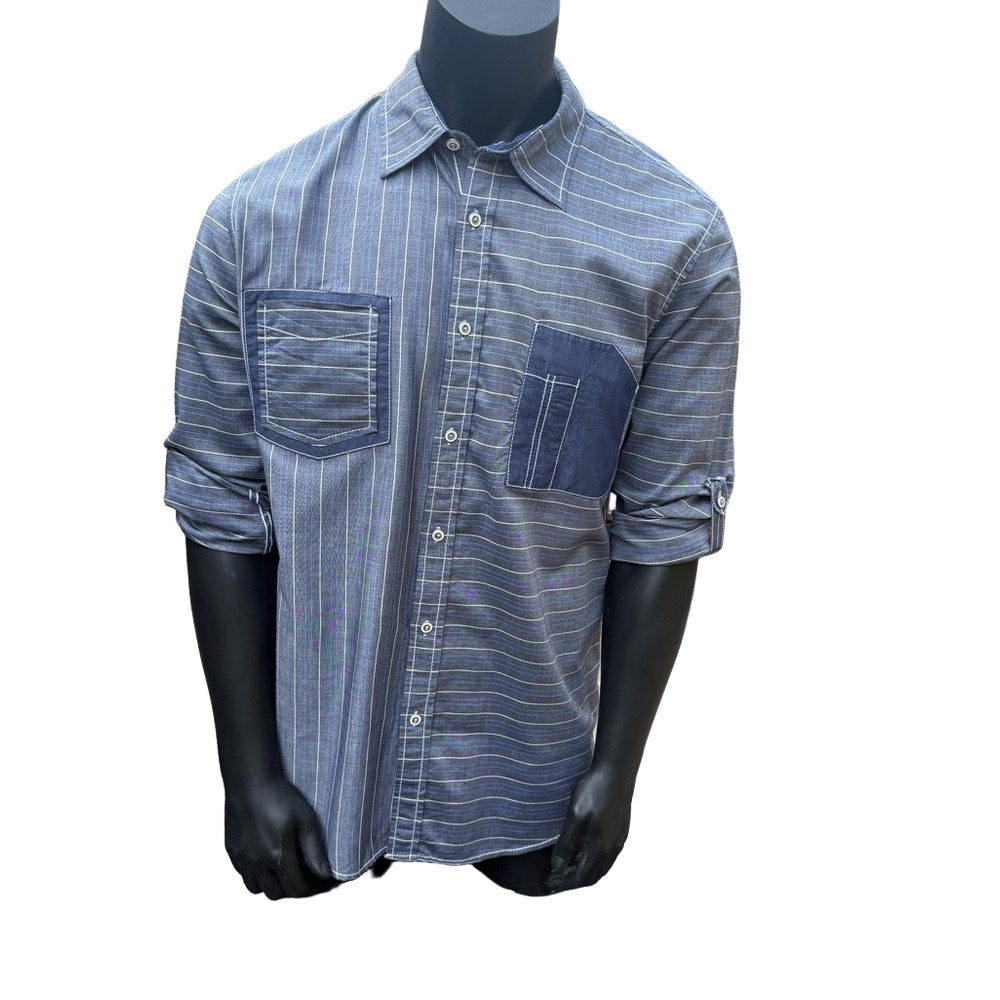 Inc International Men's Blue Striped Shirt EA115 - Picture 2 of 10